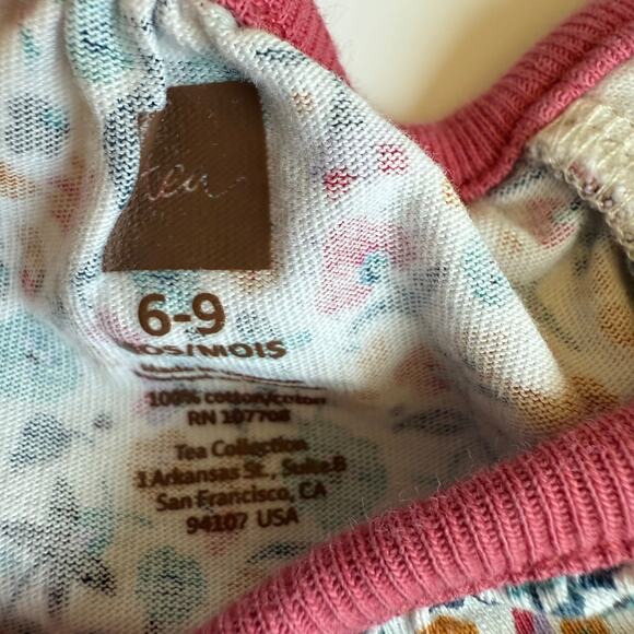 Tea Collection Floral Printed Layered Sleeve Baby Dress 6-9 Months - Picture 8 of 10